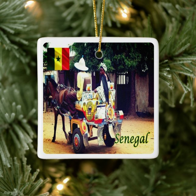 zSN003 SENEGAL, Buggy Taxi, Africa, Ceramic Ornament (Tree)