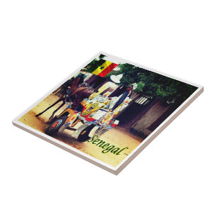 zSN003 SENEGAL, Buggy Taxi, Africa, Ceramic Tile