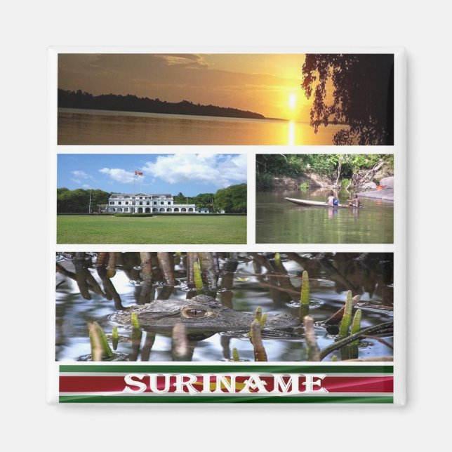 zSR003 SURINAME, Mosaic, America, Fridge Magnet (Front)