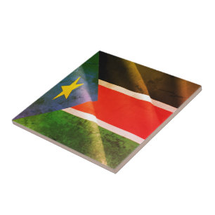 zSS002 SOUTH SUDAN, Waving Flag, Africa, Ceramic Tile