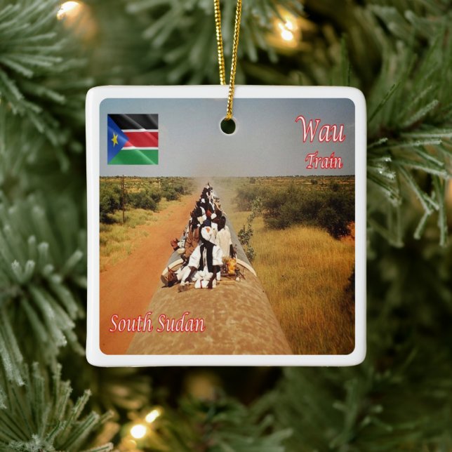 zSS006 WAU, South Sudan, Africa, Ceramic Ornament (Tree)