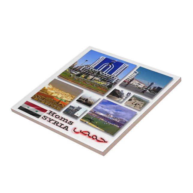 zSY006 collage of HOMS Syria, Asia, Ceramic Tile (Side)