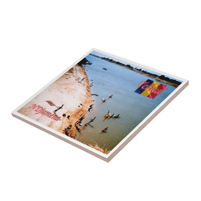 zTD005 N'DJAMENA, Coast beach Chari, Ceramic Tile (Side)