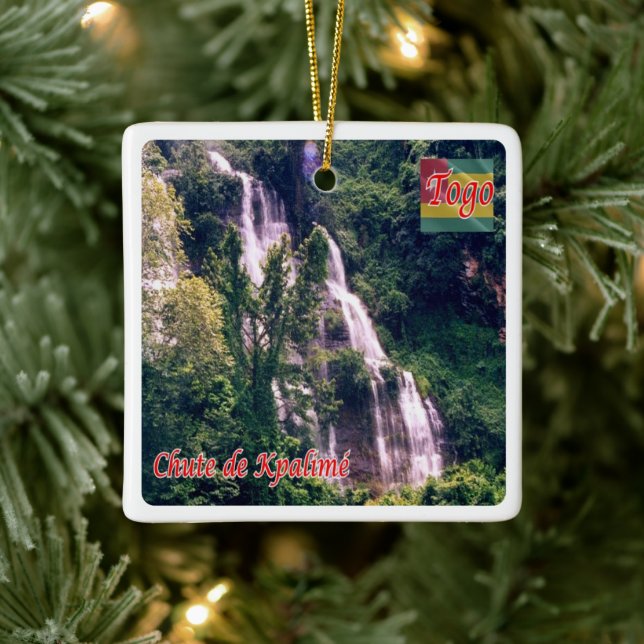 zTG003 TOGO, Falls of Kpalimé, Africa, Fridge Ceramic Ornament (Tree)