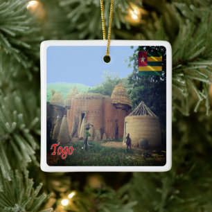 zTG008 TOGO, Taberma House, Africa, Ceramic Ornament