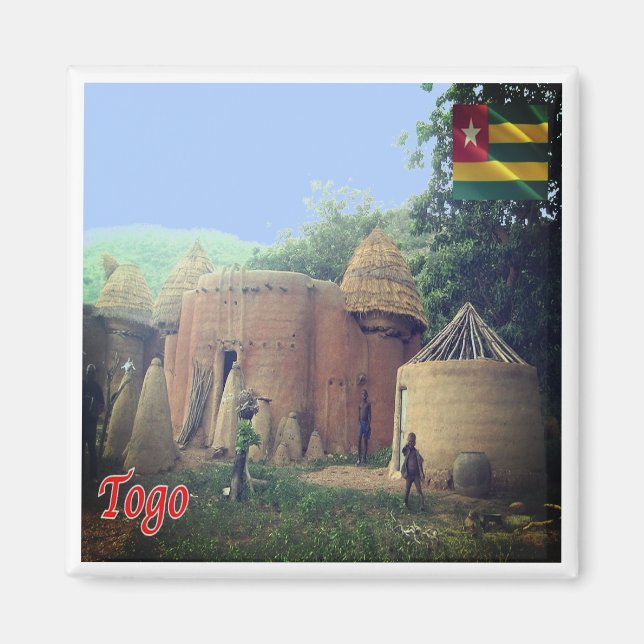 zTG008 TOGO, Taberma House, Africa, Fridge Magnet (Front)