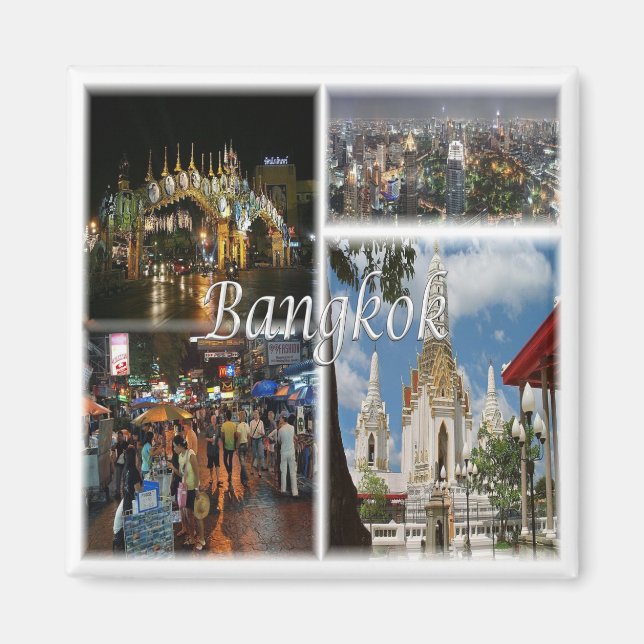 zTH008 mosaic of  BANGKOK, Thailand, Asia, Fridge Magnet (Front)