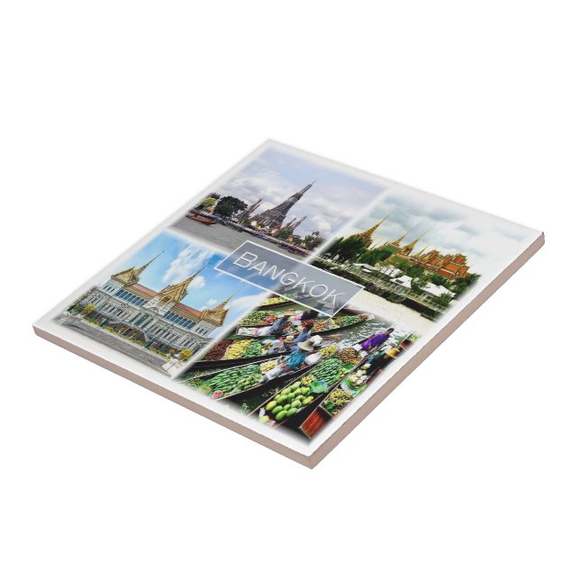 zTH009 collage of BANGKOK, Thailand, Asia, Ceramic Tile (Side)