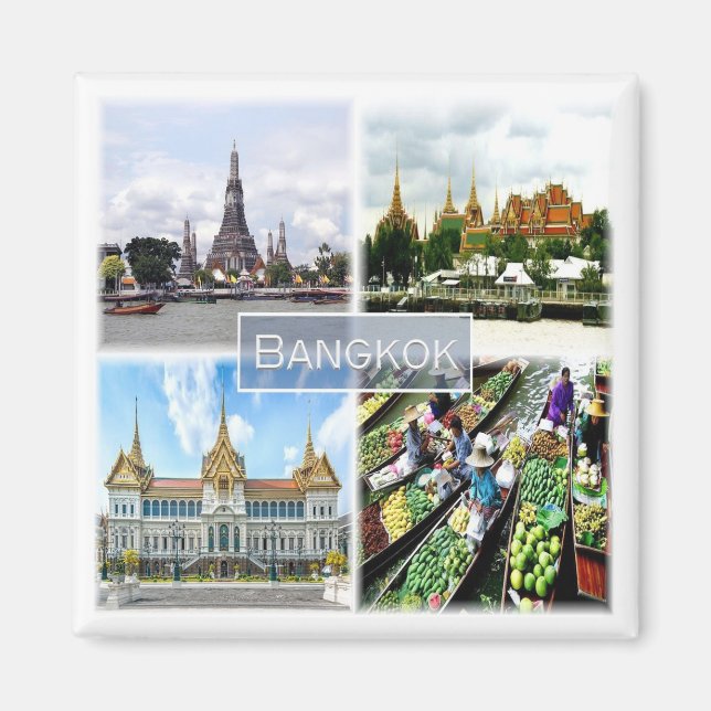 zTH009 collage of BANGKOK, Thailand, Asia, Fridge Magnet (Front)