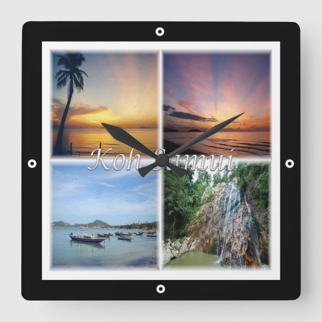 zTH010 KOH SAMUI, Thailand, Asia, Square Wall Clock (Front)