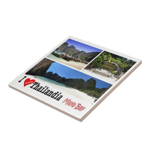 zTH011 i love MAYA BAY KRABI Thailand Asia, Ceramic Tile