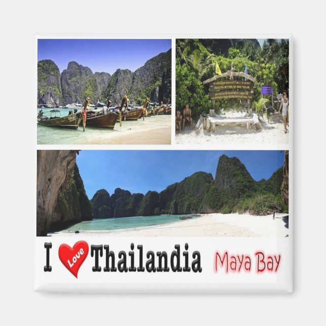 zTH011 i love MAYA BAY KRABI Thailand Asia, Fridge Magnet (Front)
