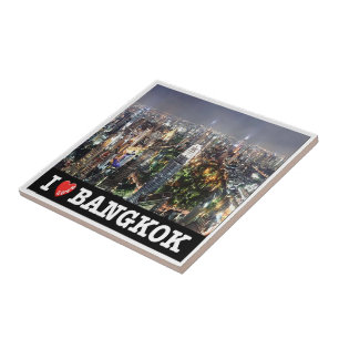 zTH012 i love BANGKOK by night, Thailand, Ceramic Tile