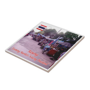zTH013 RAYONG Evening Markets Klaeng, Thailand, Ceramic Tile