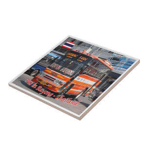 zTH027 BUS in RAYONG, Thailand, Asia, Ceramic Tile
