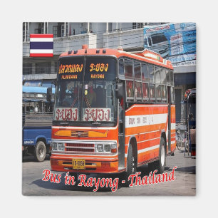 zTH027 BUS in RAYONG, Thailand, Asia, Fridge Magnet