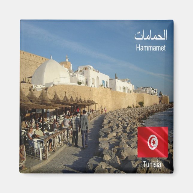 zTN019 HAMMAMET EL-ḤAMMĀMĀT, Tunisia, Fridge Magnet (Front)
