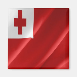 zTO002 TONGA WAVING FLAG, Oceania, Fridge Magnet