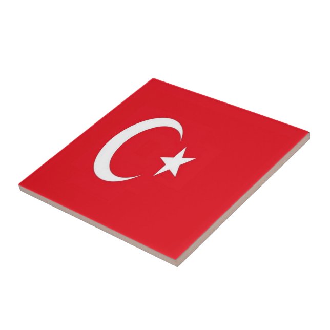 zTR001 TURKISH FLAG TURKEY, Ceramic Tile (Side)