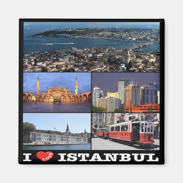 zTR012 ISTANBUL "I LOVE", Turkey, Europe, Fridge Magnet (Front)