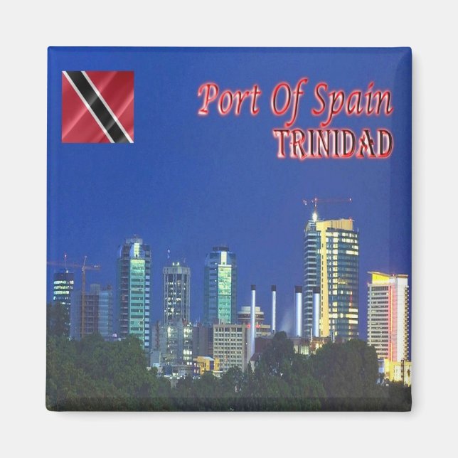 zTT005 TRINIDAD, Skyline, Port of Spain, Fridge Magnet (Front)