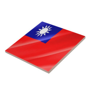 zTW002 TAIWANESE Waving Flag,Taiwan Formosa, Ceramic Tile