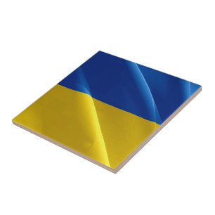 zUA002 UKRAINE waving FLAG ukrainian, Ceramic Tile