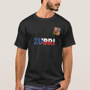 Zubri Czech Republic Heart Flag Lion Coat Of Arm E T-Shirt