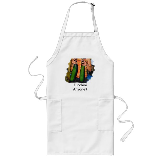 Zucchini Anyone? Long Apron (Front)
