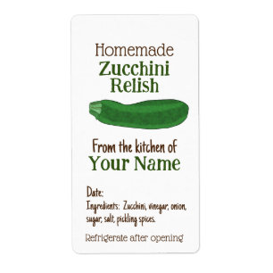 Zucchini Pickles or Relish Personalised Courgette 