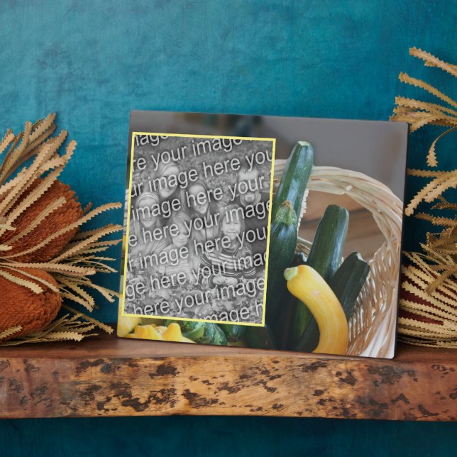 Zucchini Squash Vegetables Add Your Own Photo Plaque (Side)
