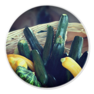 Zucchini Summer Squash Gourds Vegetables Ceramic Knob
