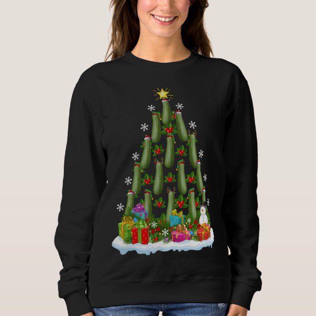 Zucchini Xmas Tree Lighting Santa Zucchini Christm Sweatshirt (Front)