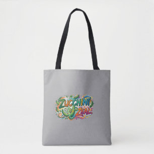 Zucchini Zeal – Fun Vegetable Graphic T-Shirt Tote Bag