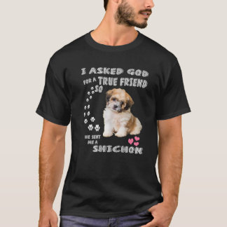Zuchon Dog Mum Costume, Shih Tzu-Bichon Mix Pup Cu T-Shirt