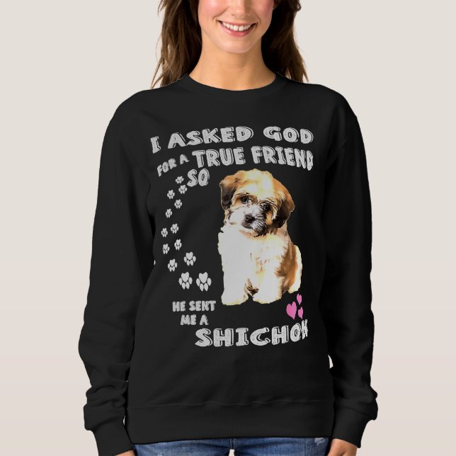 Zuchon Dog Mum Costume Shih Tzu Bichon Mix Pup Cut Sweatshirt (Front)