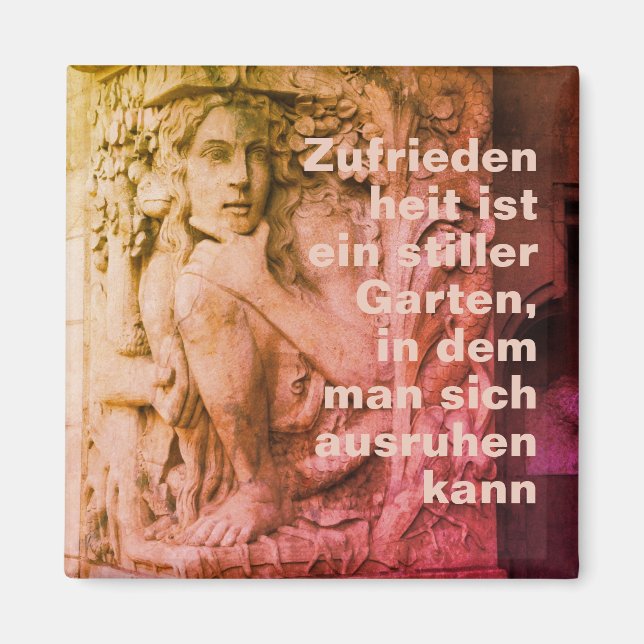 Zufriedenheit und Glück Magnet (Front)