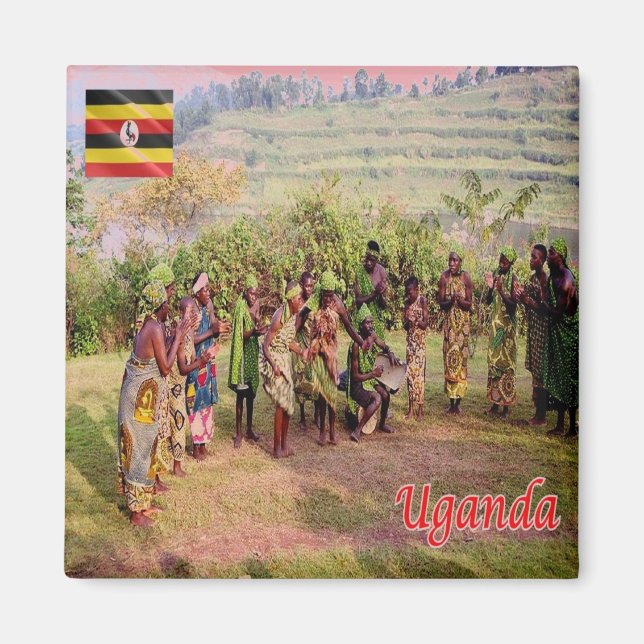 zUG003 UGANDA, Batwa, Africa, Fridge Magnet (Front)