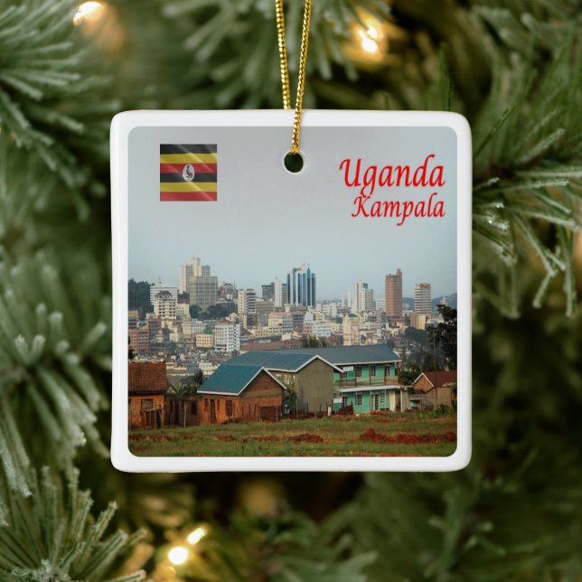 zUG005 KAMPALA, Skyline, Uganda, Africa, Ceramic Ornament (Tree)