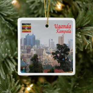 zUG006 KAMPALA, Downtown, Uganda, Africa, Ceramic Ornament