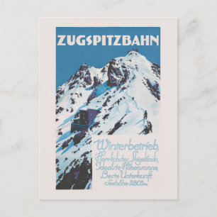 Zugspitzbahn Vintage Poster 1927 Postcard