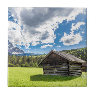 Zugspitze Alm Panorama Garmisch-Partenkirchen Post Ceramic Tile