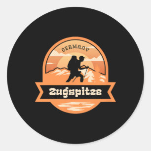 Zugspitze Climbing Germany Alps Mountains Tyrol Hi Classic Round Sticker
