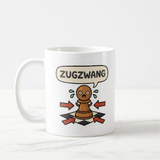 Zugzwang Funny Chess Meme Cute Panicked Pawn Coffee Mug