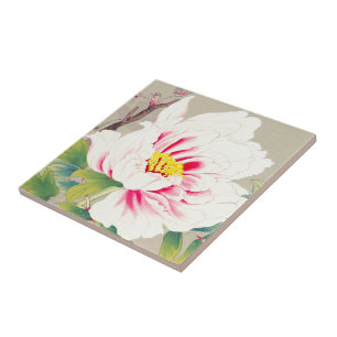 Zuigetsu Ikeda Pink Camellia japanese flower art Ceramic Tile