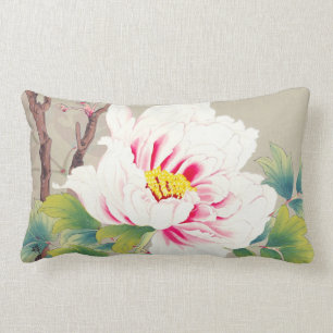 Zuigetsu Ikeda Pink Camellia japanese flower art Lumbar Cushion