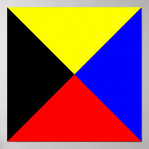 Zulu ICS Maritime Signal Flag Poster