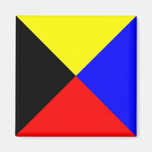 Zulu ICS Maritime Signal Flag Square Magnet