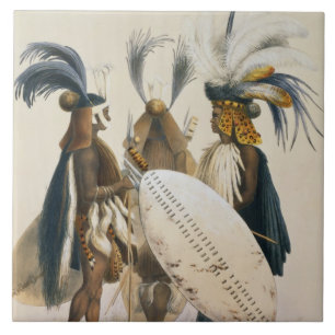 Zulu Soldiers of King Panda's Army, plate 20 from Ceramic Tile
