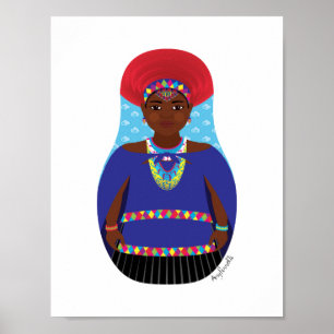 Zulu, South African Matryoshka Poster